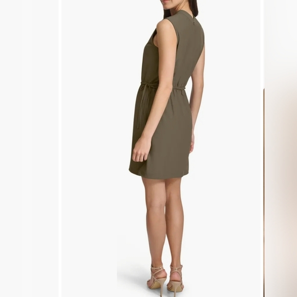 Calvin Klein Sleeveless Drawstring Waist Sheath Dress Size 16 - Picture 8 of 9